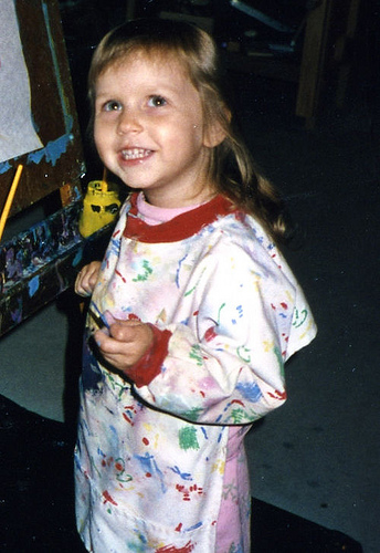 Christina (3) at the easel in 1993.