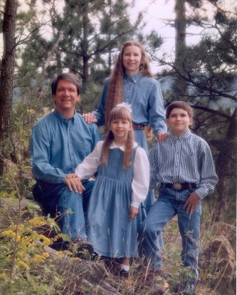 Terry, Deb, Christina (5), and Will (10) in the Black Hills where did some of our elementary homeschooling, 1995.