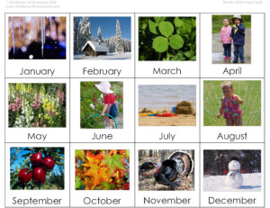 Months of the Year Cards (Image from Montessori for Everyone)