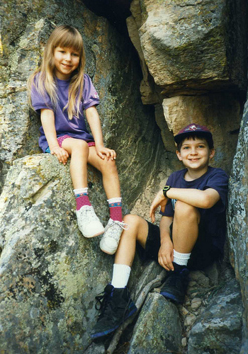Christina (5) and Will (10) getting outdoors in the Black Hills of South Dakota, 19955.