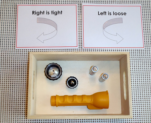 Building a Flashlight (Photo by John Bowman from Montessori at Home)