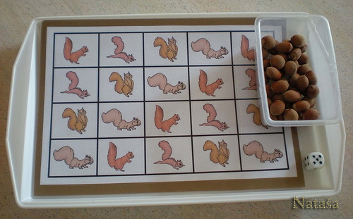 Squirrel and Hazelnut Grid Game (Photo from Leptir)