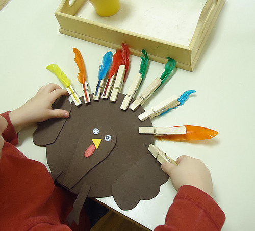 Clothespin Turkey Feathers Activity (Photo from To the Lesson!)