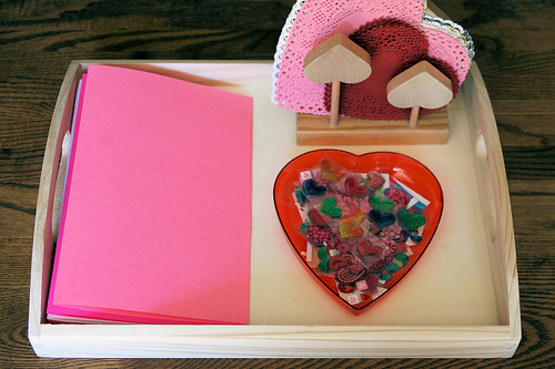 Montessori-Inspired Love Sticker Card Tray