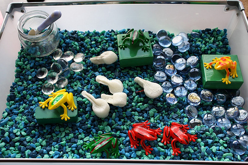Frog Sensory Bin (Photo by Julie from The Adventures of Bear)