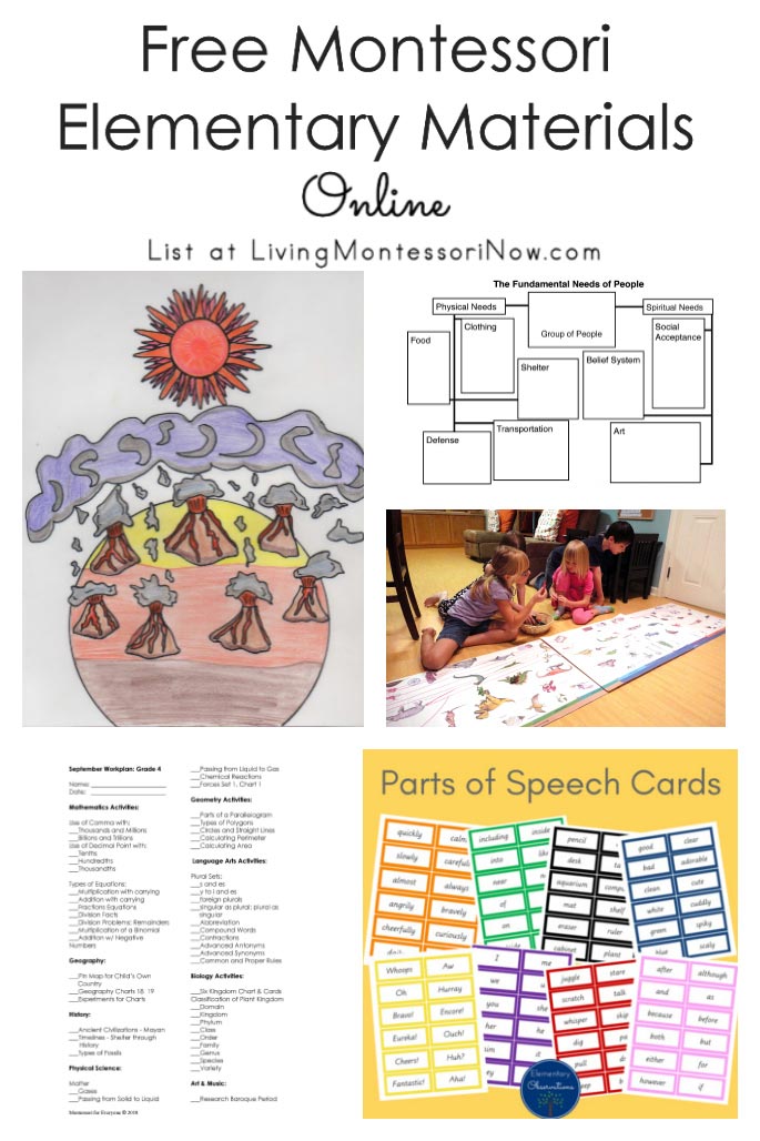 Free Montessori Elementary Materials Online