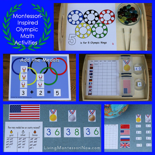 Montessori-Inspired Olympic Math Activities at PreK + K Sharing