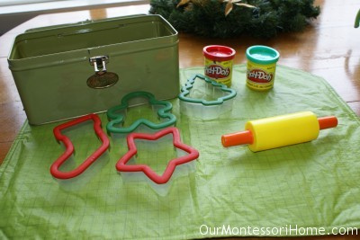 Cookie Cutter Play Dough (Photo from Our Montessori Home)