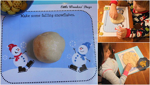 Glittered Peppermint Winter Play Dough (Photo from Little Wonders' Days)