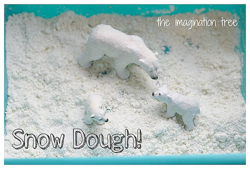 Homemade Snow Dough (Photo from The Imagination Tree)