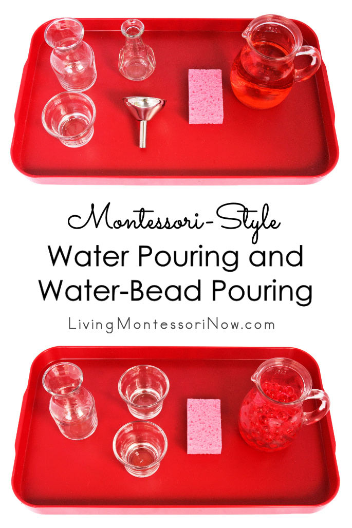 Montessori-Style Water Pouring and Water-Bead Pouring