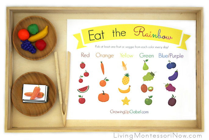 Eat the Rainbow Practical Life and Sorting Activity