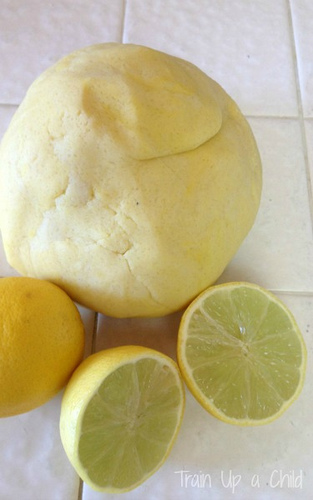 Lemon Playdough (Photo from Train Up a Child)