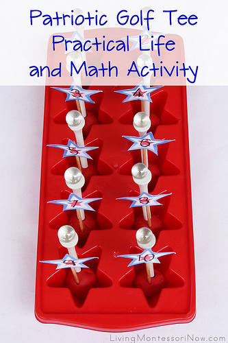 Patriotic Golf Tee Practical Life and Math Activity