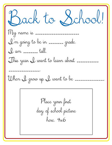 Back to School Survey (Photo from Poofy Cheeks)