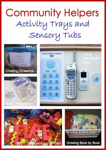 Community Helpers Activity Trays and Sensory Tubs