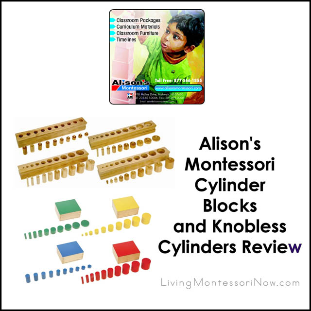 Alison's Montessori Cylinder Blocks and Knobless Cylinders Review