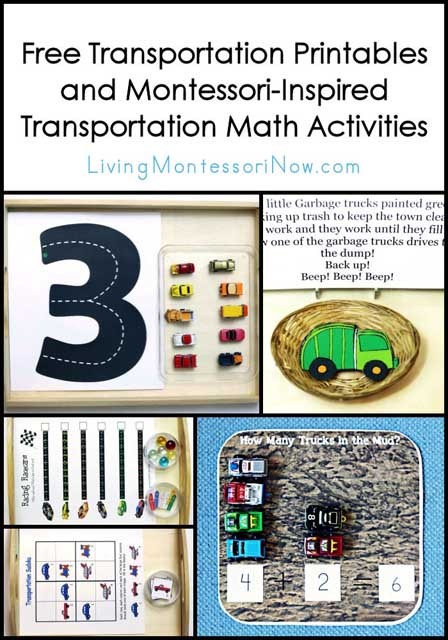 Free Transportation Printables and Montessori-Inspired Transportation Math Activities