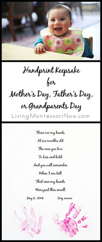 Handprint Keepsake for Mother's Day, Father's Day, or Grandparents Day
