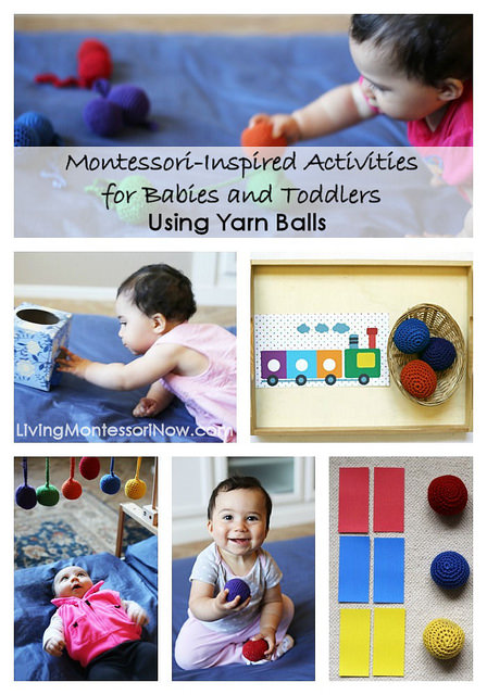Montessori-Inspired Activities for Babies and Toddlers Using Yarn Balls
