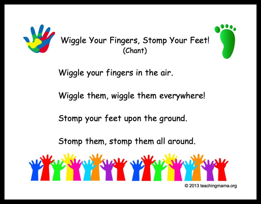 Wiggle Your Fingers, Stomp Your Feet (Image from Teaching Mama)