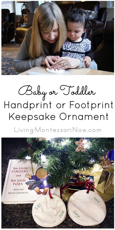 Baby or Toddler Handprint or Footprint Keepsake Ornament