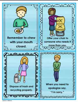 Free Manners Matching Cards