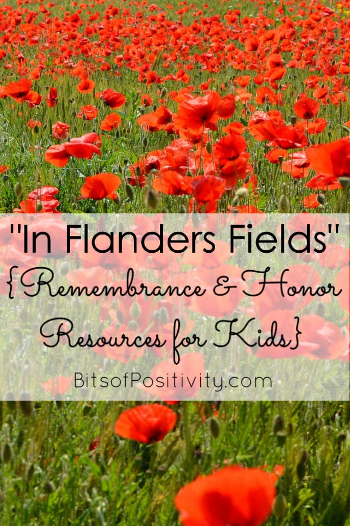 "In Flanders Fields" {Remembrance and Honor Resources for Kids} at BitsofPositivity.com