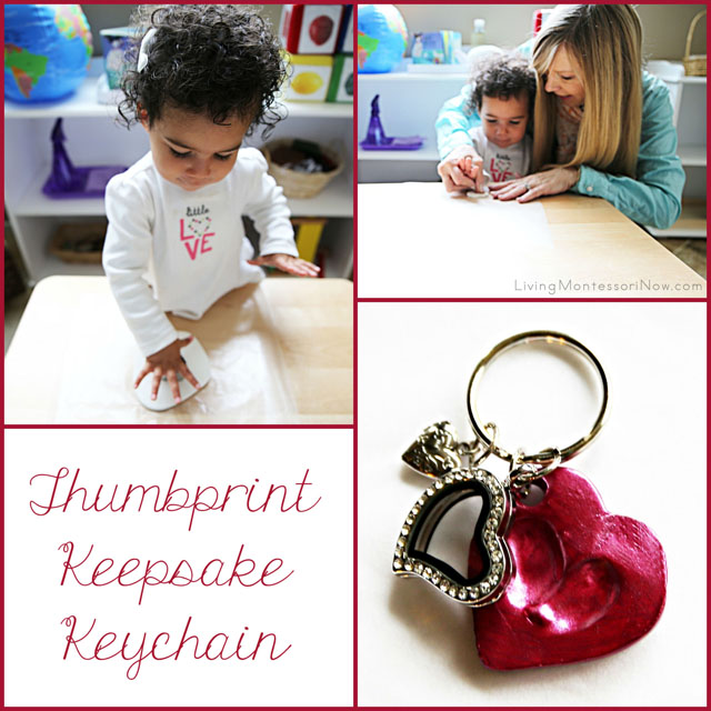 Thumbprint Keepsake Keychain for Mothers, Grandmothers, and Teachers