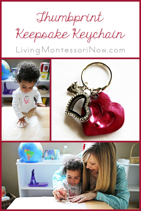Thumbprint Keepsake Keychain Gift for Mothers, Grandmothers, and Teachers