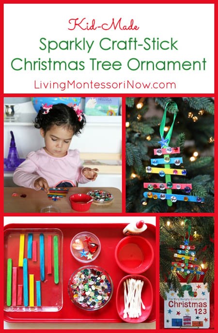 Kid-Made Sparkly Craft-Stick Christmas Tree Ornament