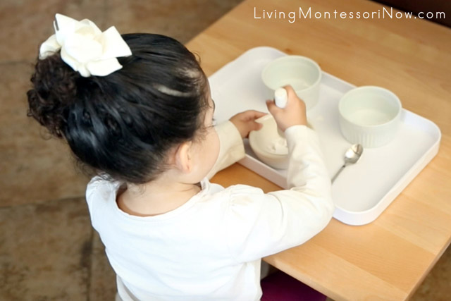 Using a Mortar and Pestle to Crush Eggshells