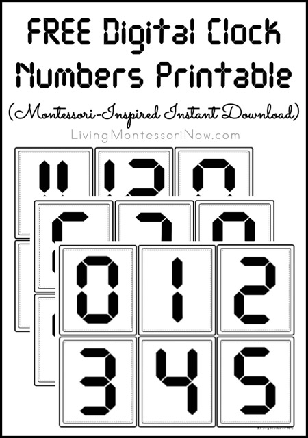 Free Digital Clock Numbers Printable (Montessori-Inspired Instant Download)