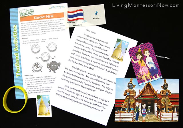 Contents of the Little Passports Thailand Package