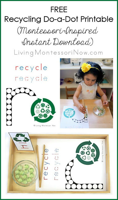 Free Recycling Do-a-Dot Printable (Montessori-Inspired Instant Download)