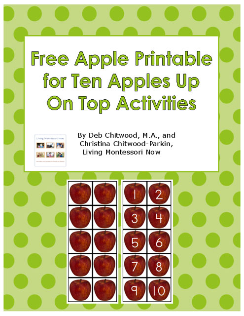 Free Apple Printable for Ten Apples Up On Top Activities {Instant Download}