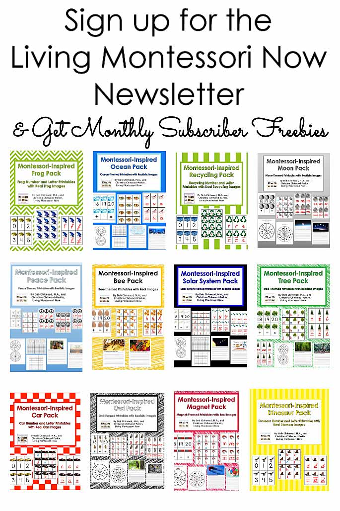 Sign up for the Living Montessori Now Newsletter and Get Monthly Freebies