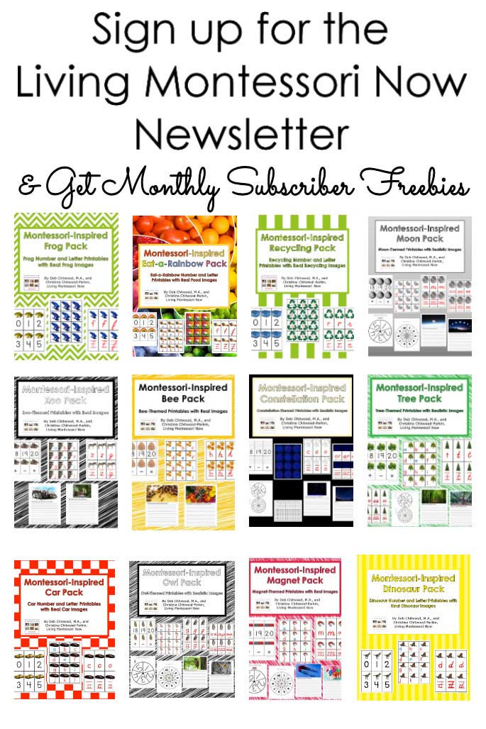 Sign up for the Living Montessori Now Newsletter and Get Monthly Subscriber Freebies