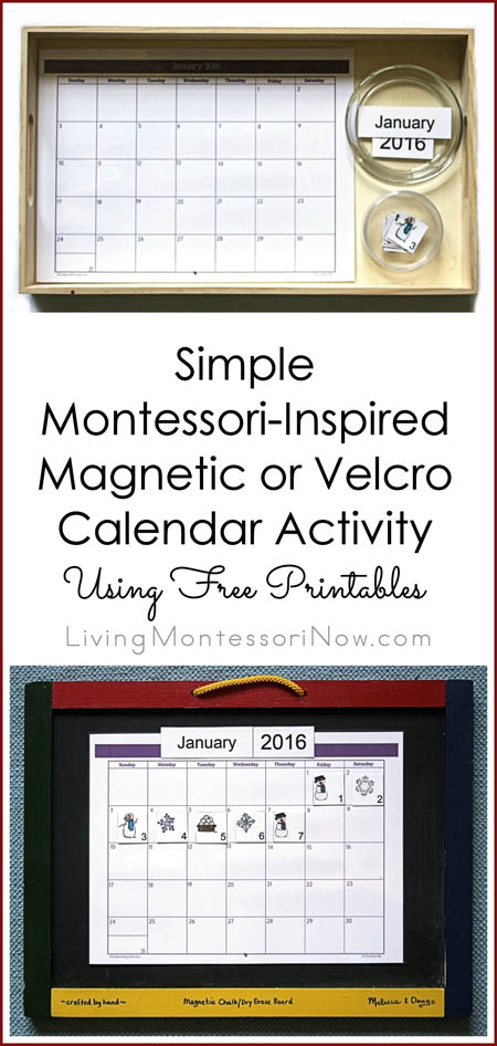 Simple Magnetic or Velcro Calendar Activity Using Free Printables