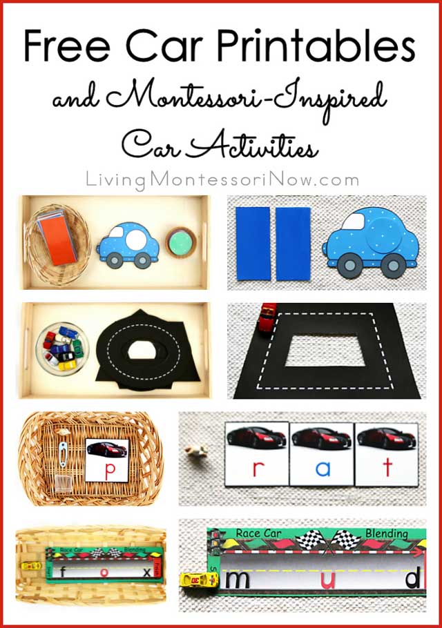 printable for books kindergarten summer Activities Free Montessori and Car Printables Car Inspired