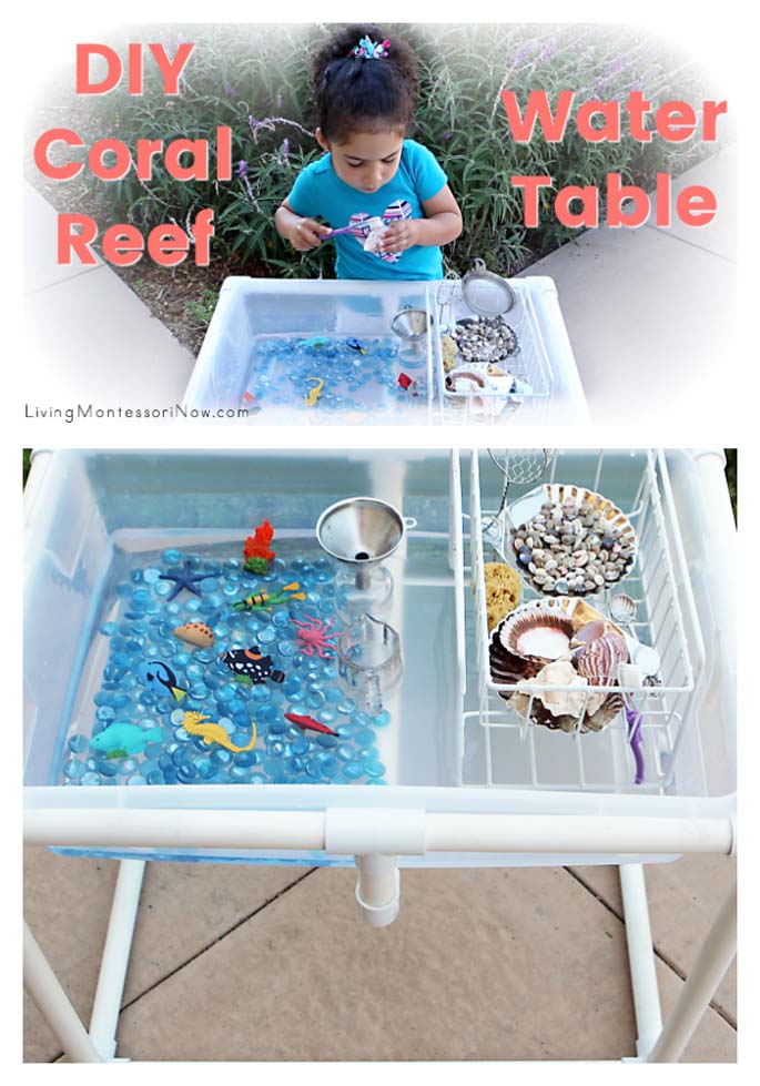 Simple DIY Water Table or Sensory Bin with Bottle Cap Letters - Living  Montessori Now