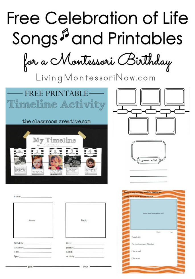 Free Celebration of Life Songs and Printables for a Montessori Birthday