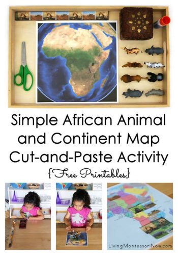 Simple African Animal and Continent Map Cut-and-Paste Activity {Free Printables}