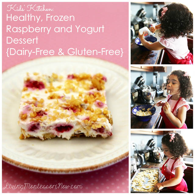 Healthy, Frozen Raspberry and Yogurt Dessert {Dairy-Free & Gluten-Free}