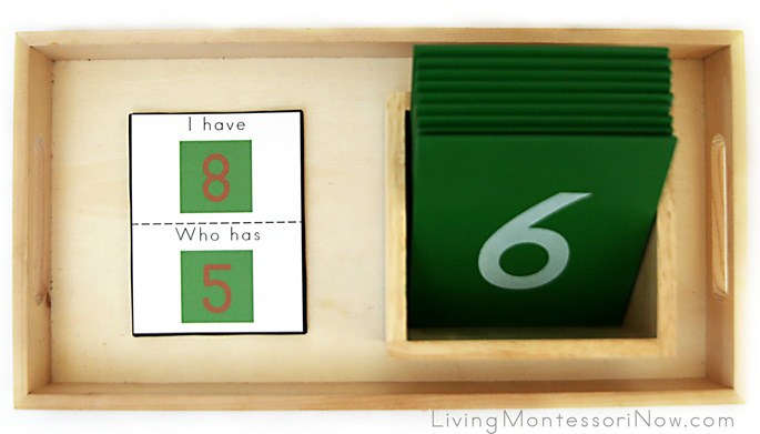 I Have, Who Has? Number Tray with Sandpaper Numerals