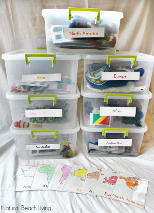 Montessori Continent Boxes (Photo from Natural Beach Living)