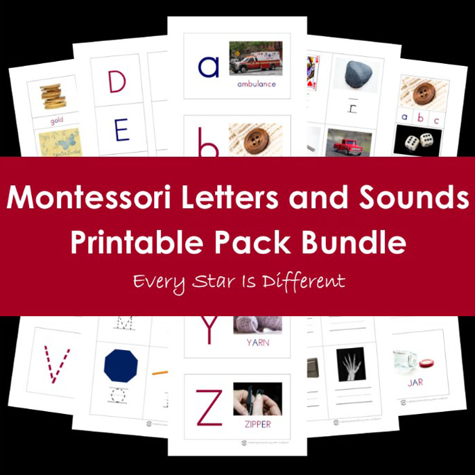 Montessori Letters and Sounds Printable Pack Bundle from Every Star Is Different