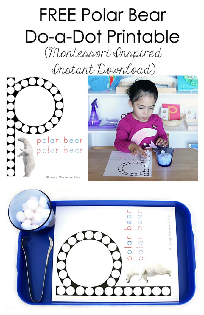 FREE Polar Bear Do-a-Dot Printable (Montessori-Inspired ...