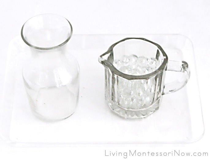 Pouring Glass Marbles Activity