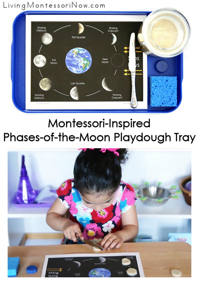 Montessori-Inspired Phases-of-the-Moon Playdough Tray